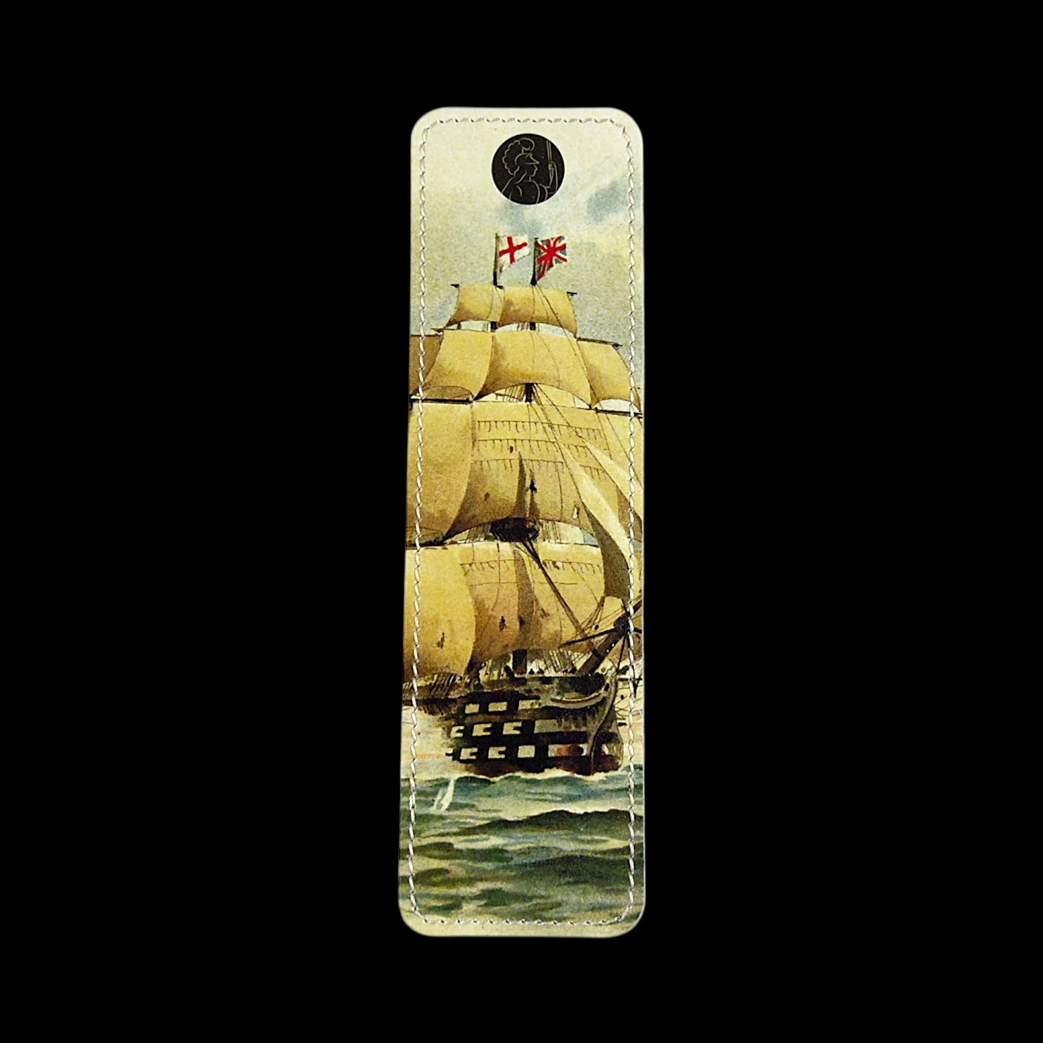 Battle of Trafalgar themed leather bookmark