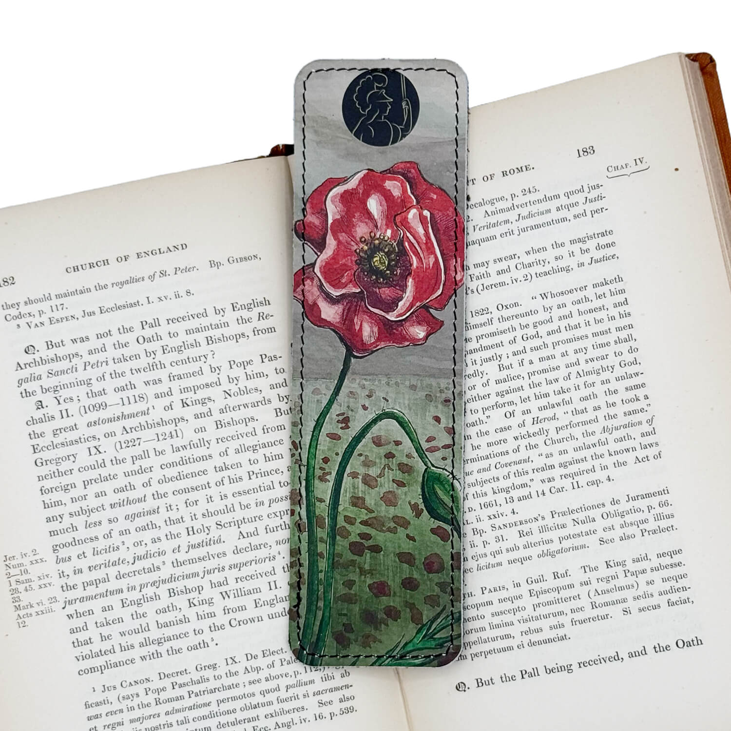 Red Poppy of The Great War Bookmark in Book