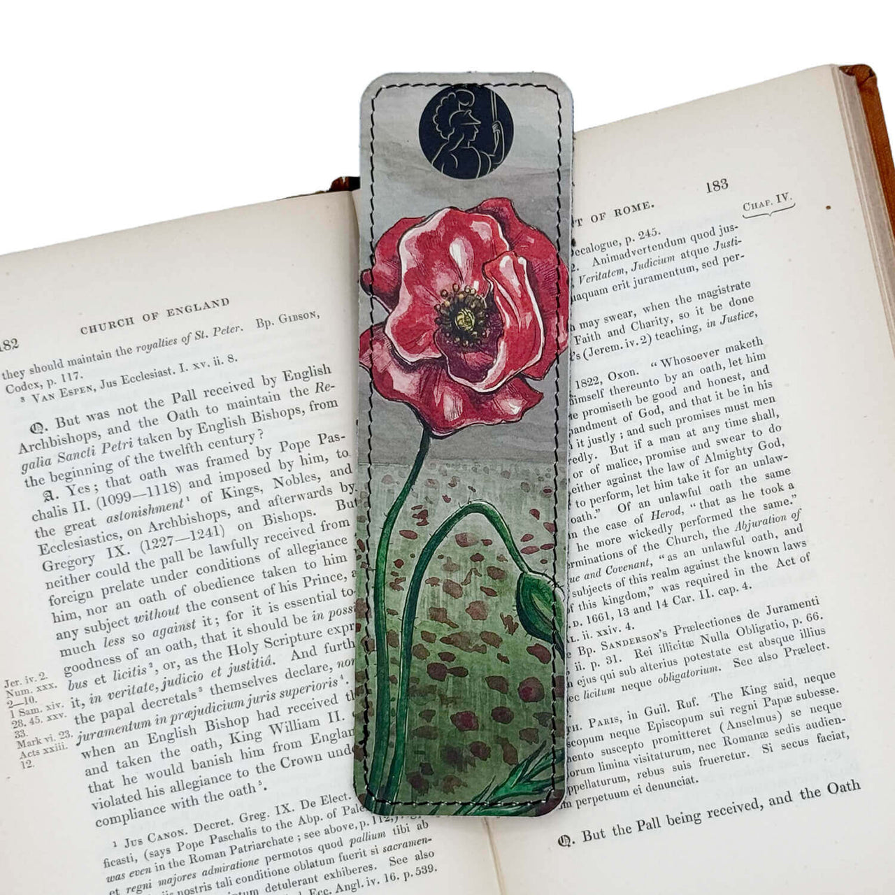 Red Poppy of The Great War Bookmark in Book